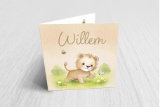 Leeuwtje speelt met vlinder